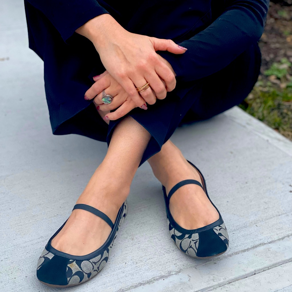 Coach Vintage Signature Judey Mary Jane Ballet Flat Black